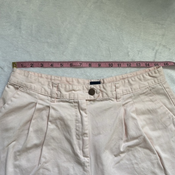 VTG 90’s Basic Edition Women’s Pastel Soft Pink Pleated Bermuda Preppy Shorts 12 - Picture 3 of 7